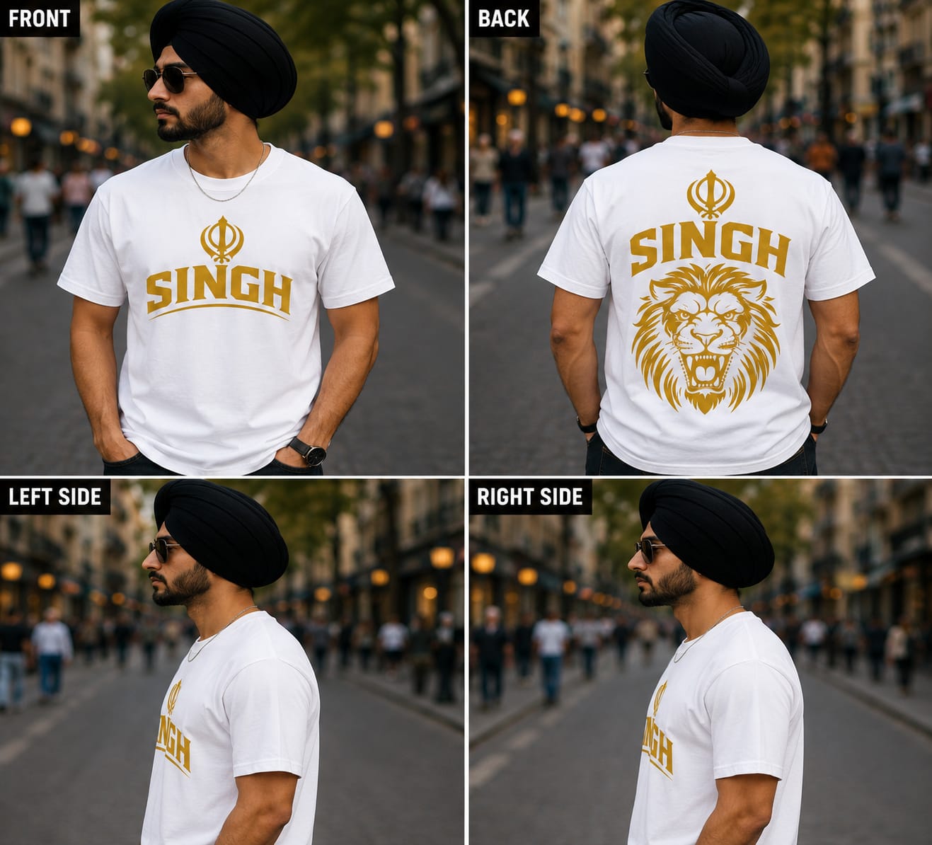 SINGH Premium Punjabi streetwear T-Shirt | Luxury Punjabi Fashion