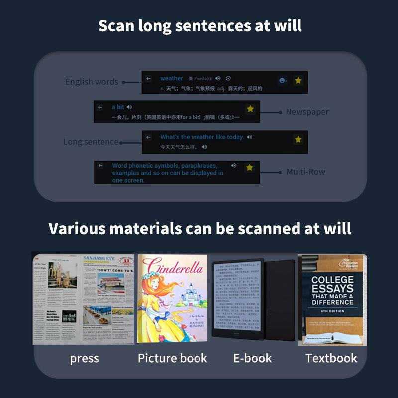 Translator Pen Scanner, Portable 112 Language Translator Device, Speech Pen, 240 + Dictionariesintuitive Interpretation, 2.75 Millionprofessional Vocabulary, Touchscreen,Offline Text Excerpt