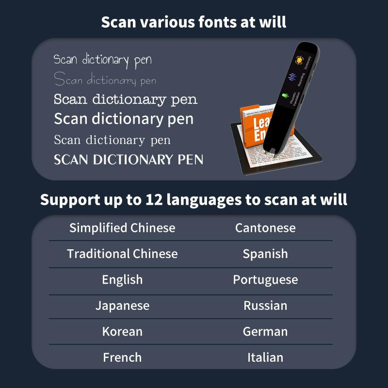 Translator Pen Scanner, Portable 112 Language Translator Device, Speech Pen, 240 + Dictionariesintuitive Interpretation, 2.75 Millionprofessional Vocabulary, Touchscreen,Offline Text Excerpt