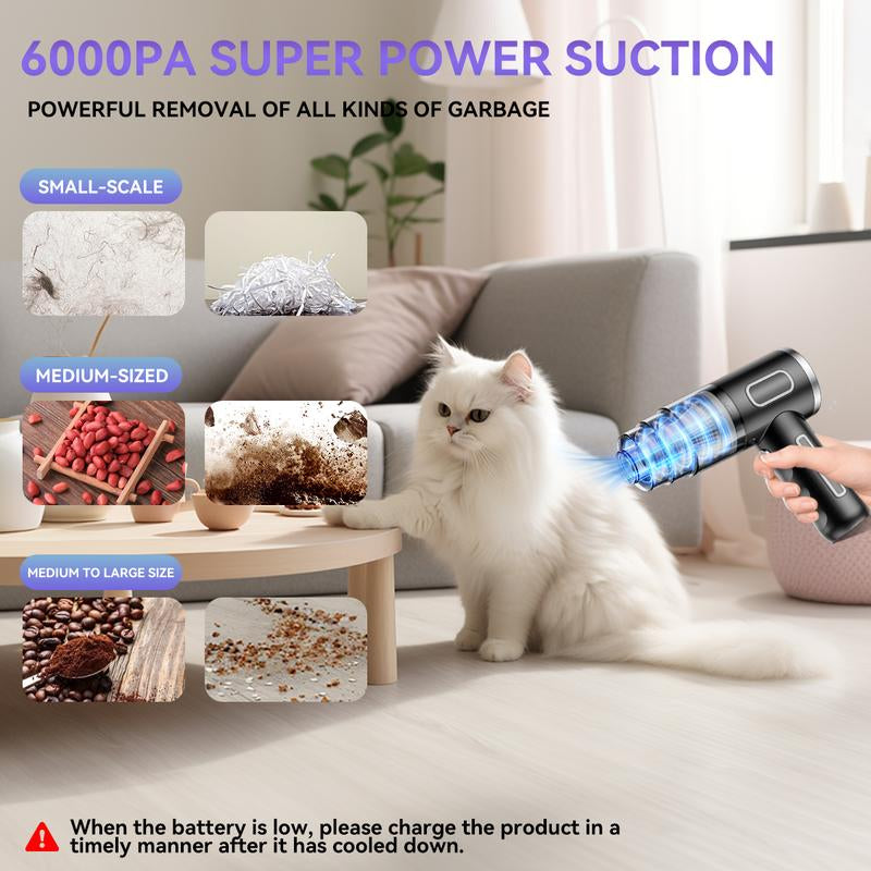 6000Pa Mini Car Vacuum Cleaner Portable Cordless Handheld Vacuum Cleaner, High Power Vacuum Cleaner and Air Purifier, Sofa, Office, Pet, Home Handheld Cleaner Fantik Car Stratos Pet Pro Shark Air Duster