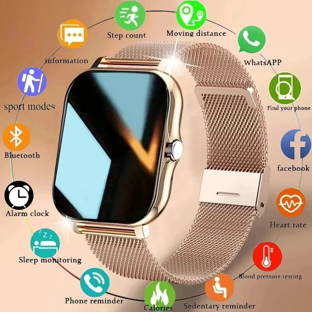 Smart Watch for Men Women Gift for Xiaomi Full Touch Screen Sport Fitness Watches BT Call Digital Smartwatch Wristwatch 2024 New