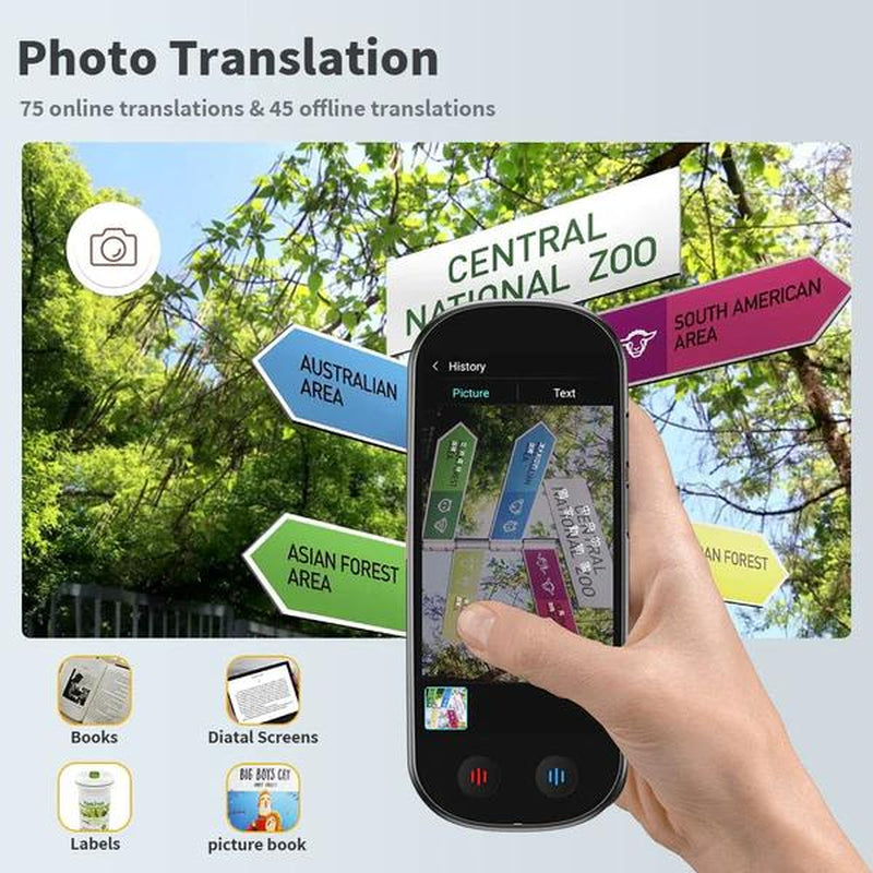 VORMOR Z9 New Arrival Language Translator Device, Portable Translator Device with 139 Languages & 4.1" Touch Screen, Smart Voice Photo Translator Real Time, Offline Online Translation for Business Learning Travel