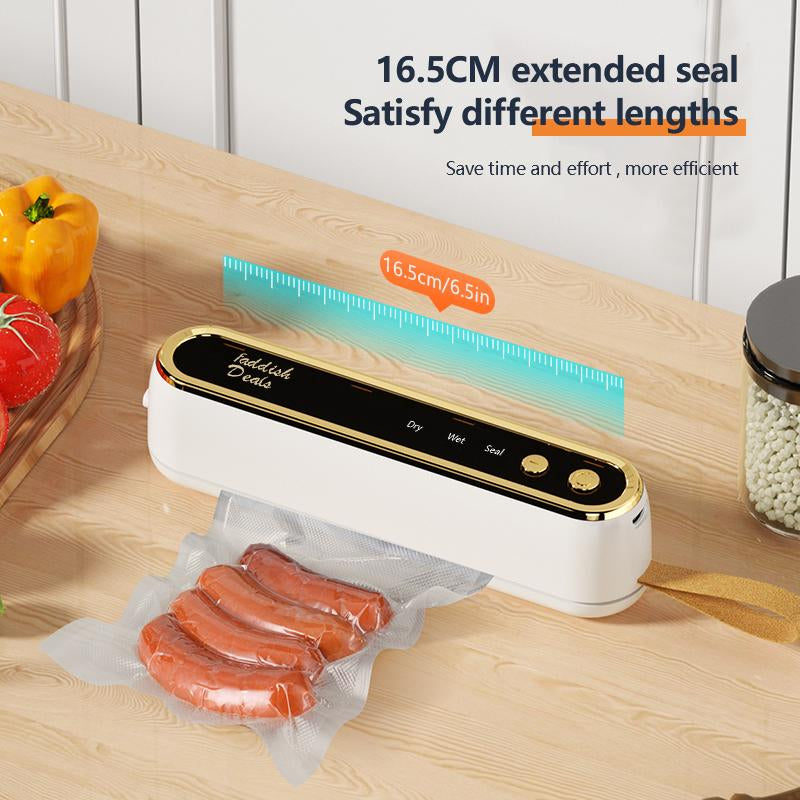 【Faddish】Portable Vacuum Sealing Machine, Automatic Electric Vacuum Sealing Machine, Keep Your Vegetables and Meat Fresh with One Click! Easy for Food and Snacks Preservation