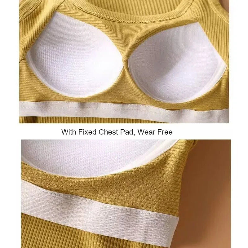 Modal Plus Size Women Sleeveless Camisole Top With Chest Pad Tank Tops High Elestic Soft