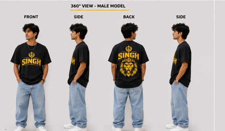 SINGH Premium Punjabi streetwear T-Shirt | Luxury Punjabi Fashion