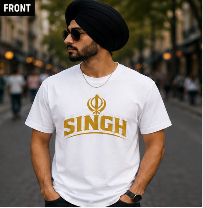 SINGH Premium Punjabi streetwear T-Shirt | Luxury Punjabi Fashion