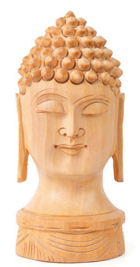 WOODEN BUDDHA HEAD